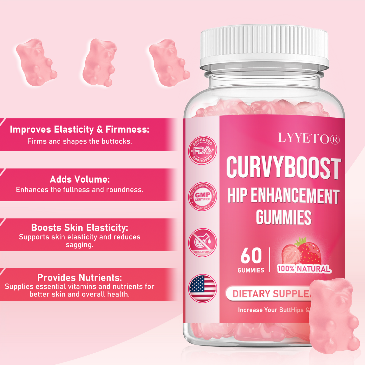 Lyyeto®  CurvyBoost Hip Enhancement Gummies Limited Offer 4