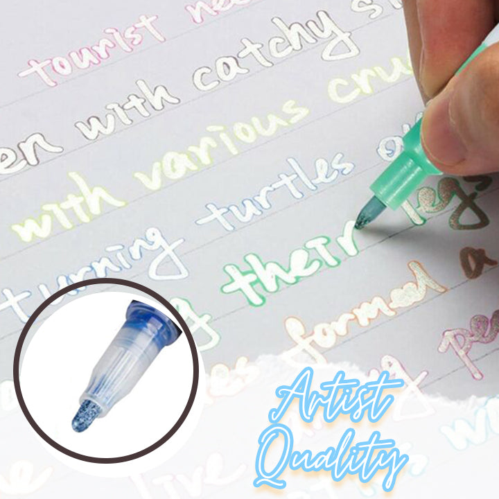 Dual Metallic Squiggle Marker (Set of 8)