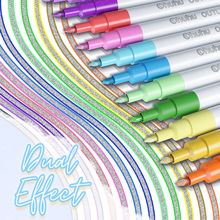 Dual Metallic Squiggle Marker (Set of 8)