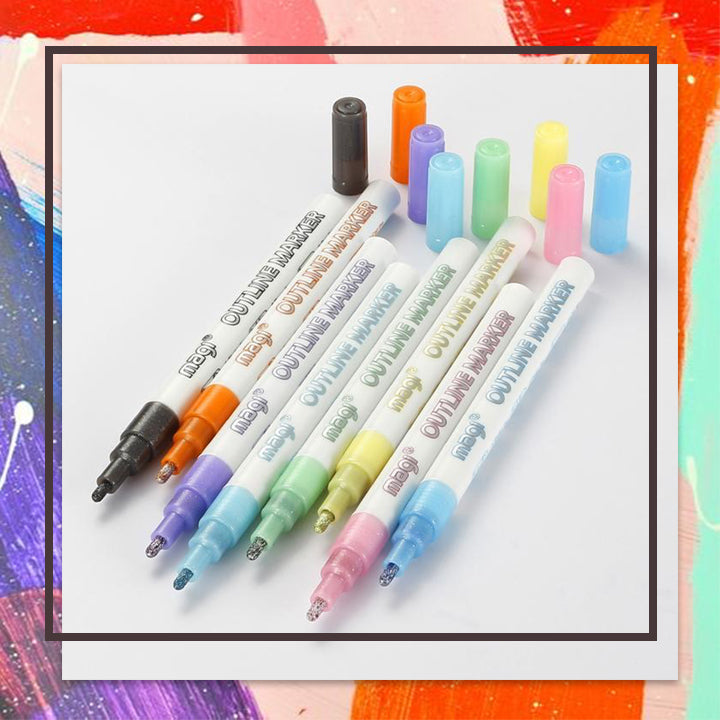 Dual Metallic Squiggle Marker (Set of 8)