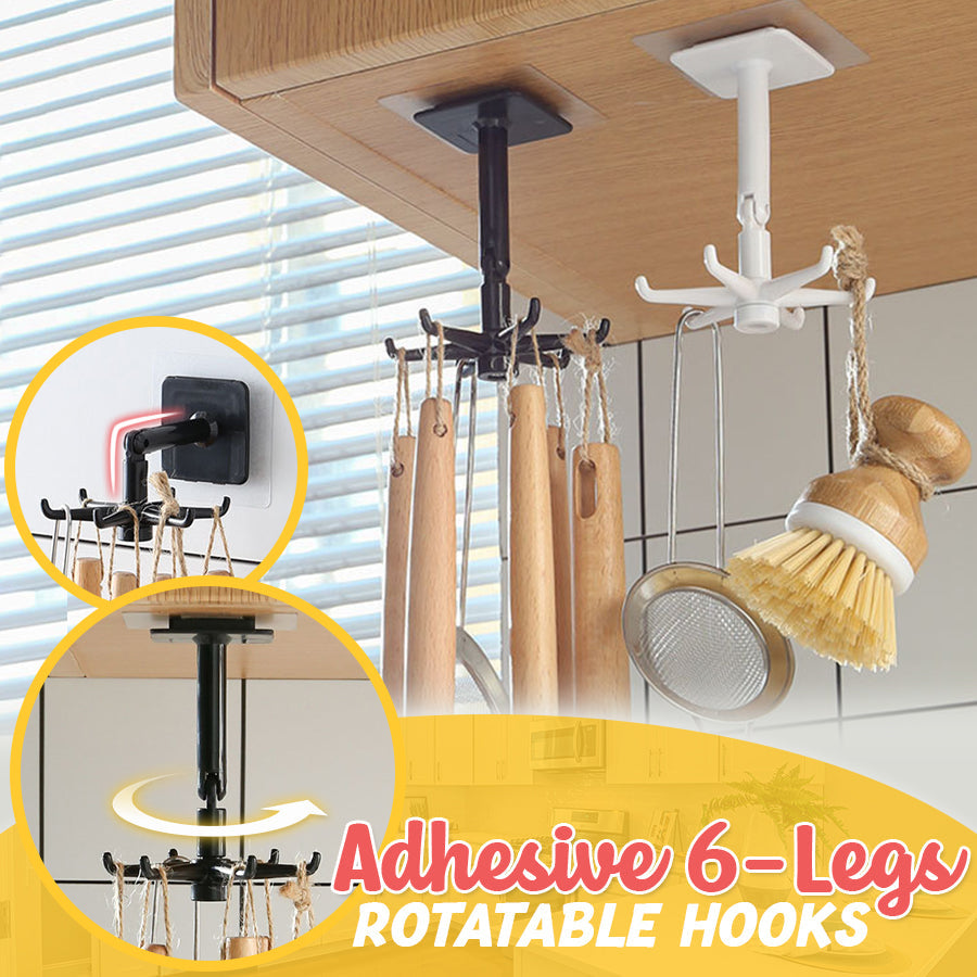 Adhesive 6-Legs Rotatable Hooks